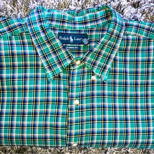 Ralph Lauren 100% heavy cotton plaid  button down shirt 3XB.